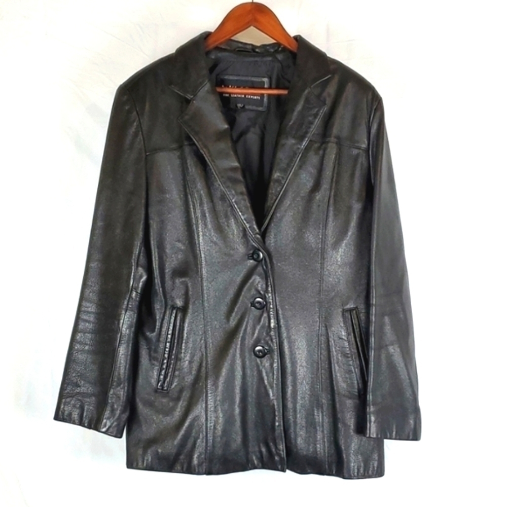 Wilsons Black Genuine Leather‎ Coat